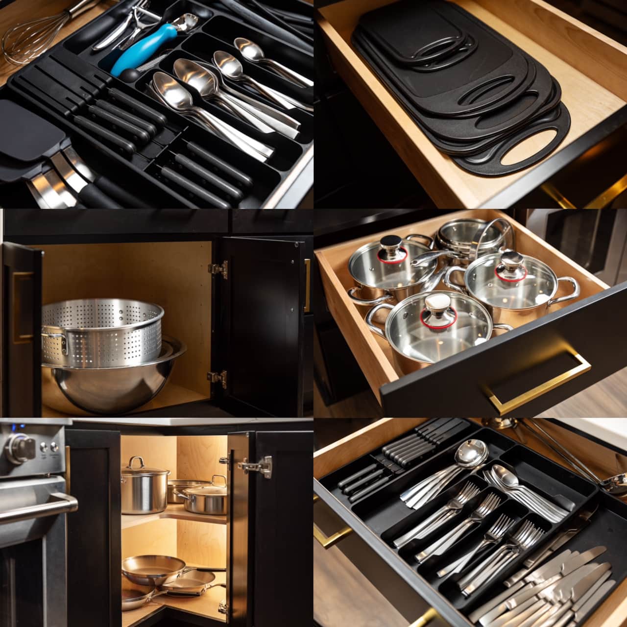 "Fully equipped kitchen with top-of-the-line stainless steel pots, pans, and cookware!"