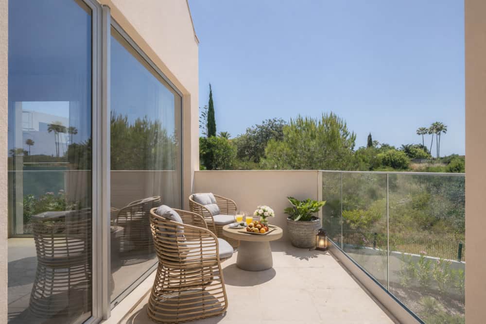 Private bedroom terrace of Villa Medusa Paraiso with garden views