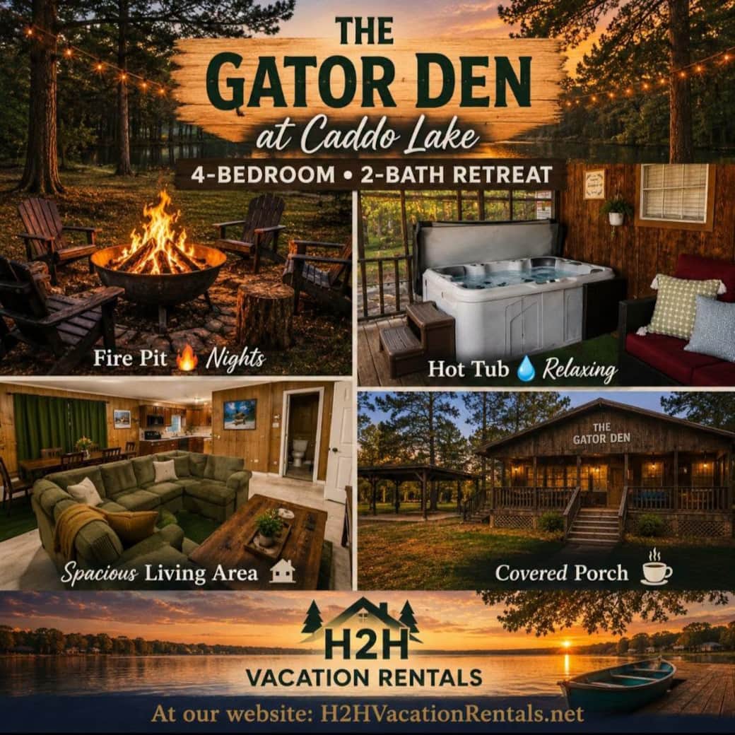 Welcome to THE GATOR DEN at Caddo Lake - Karnack, Tx