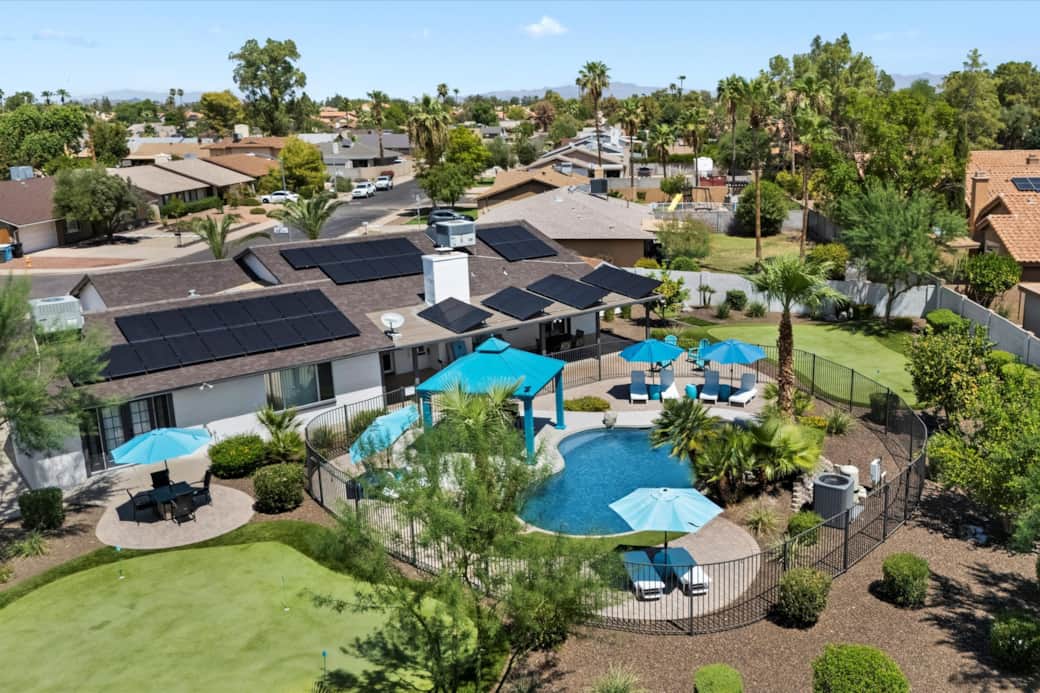 Aerial View of The Turquoise House "West" 