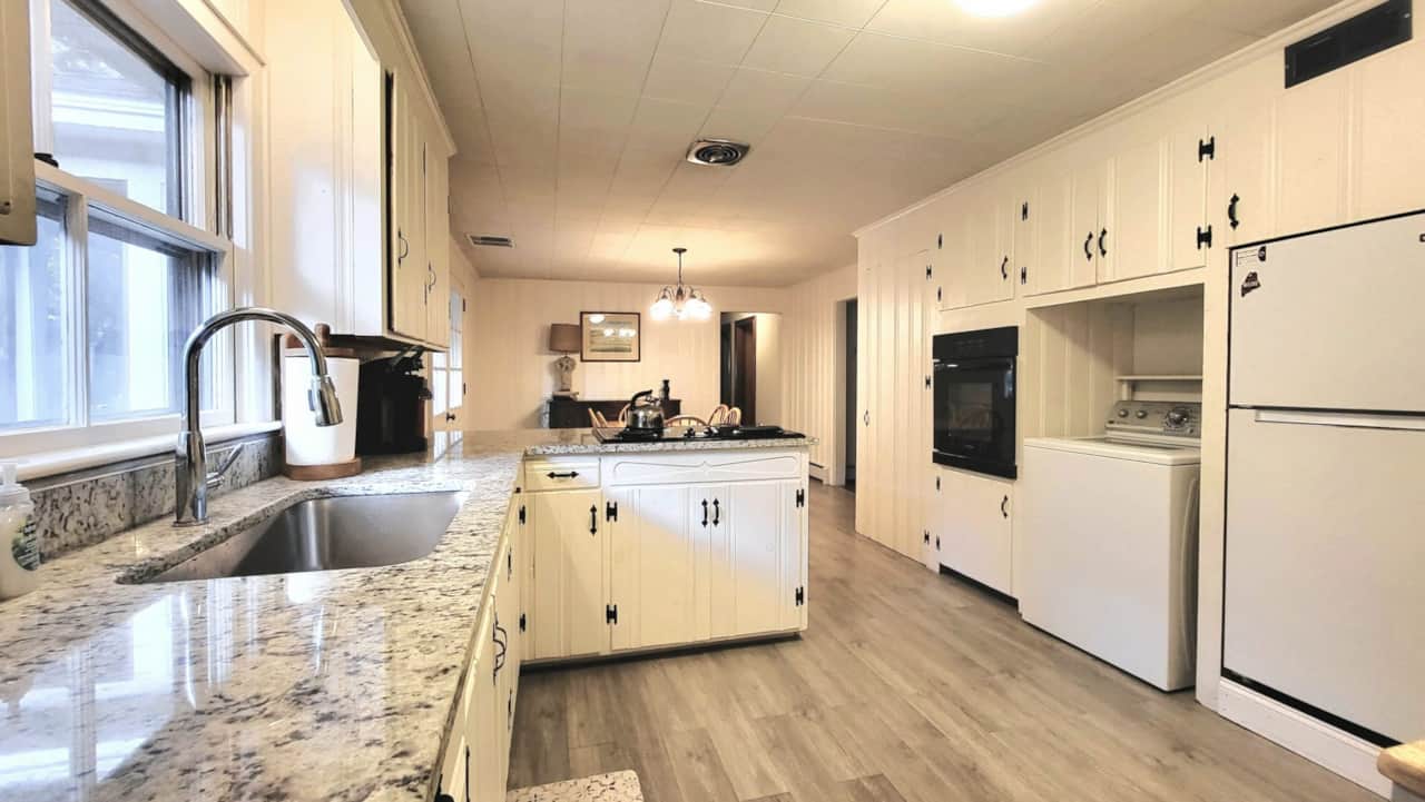 Kitchen features a dishwasher