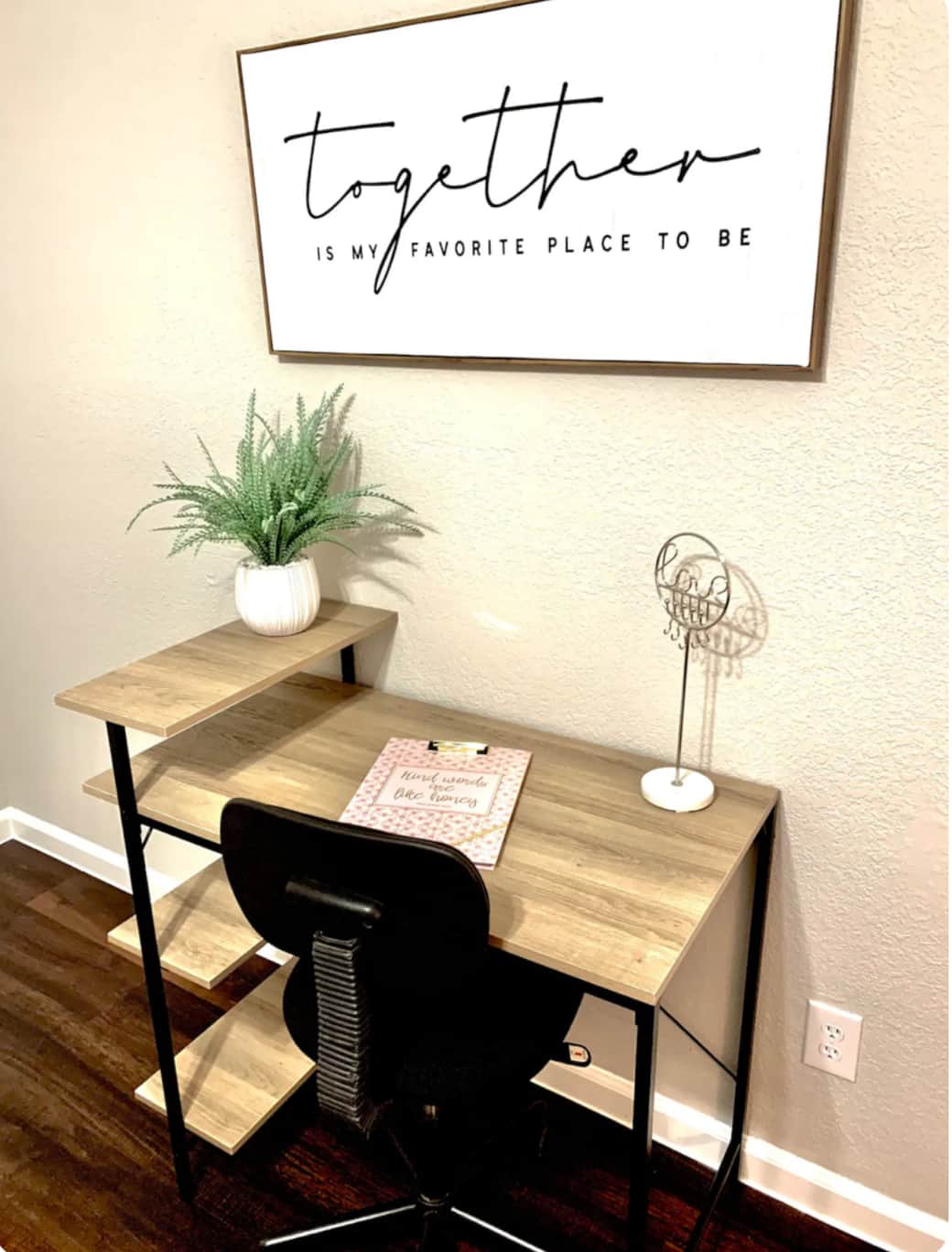 work space in the bedroom with comfortable chair to work from home