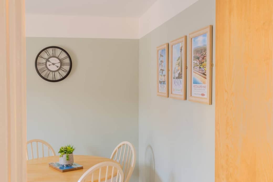 Dining area with photos of weston super mare