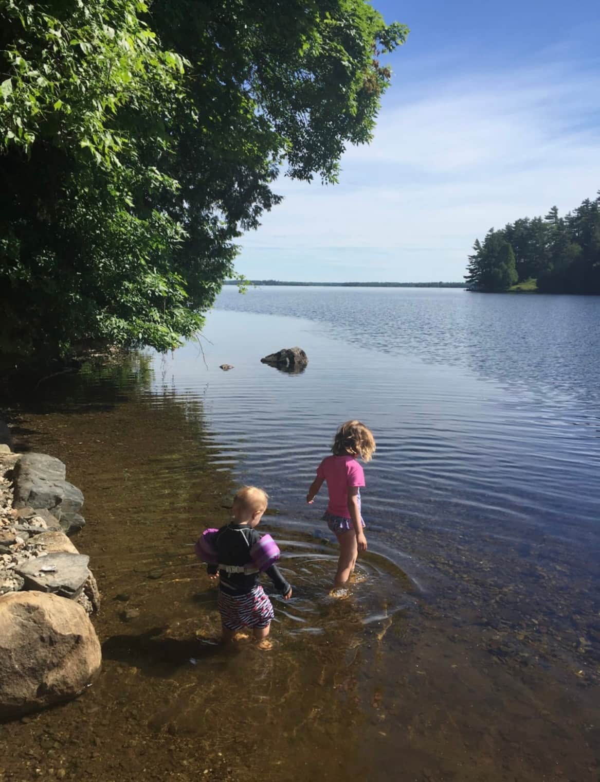 Private waterfront with shallow entry—safe for family swimming 