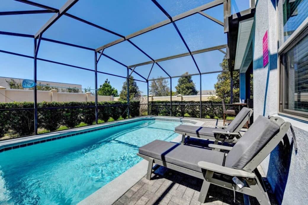 Private pool and loungers Private pool and loungers