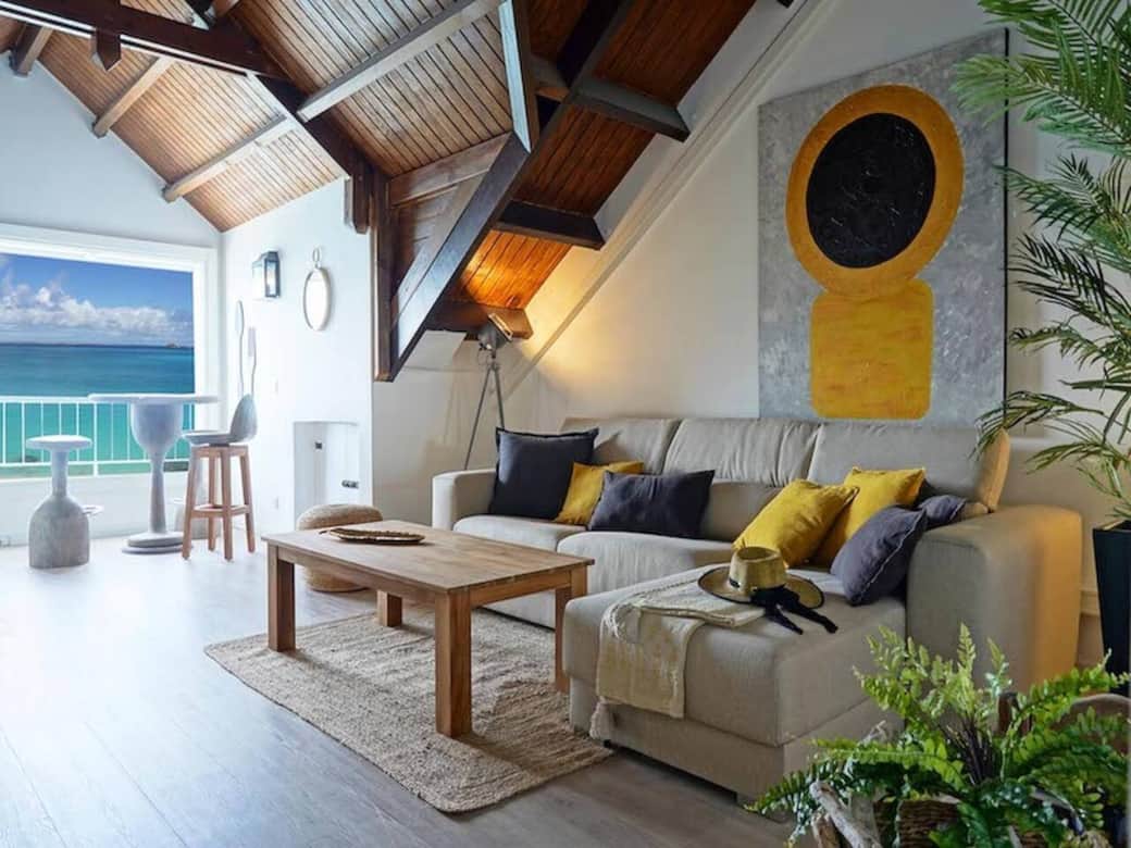 Living room with beach view Ti Dream 