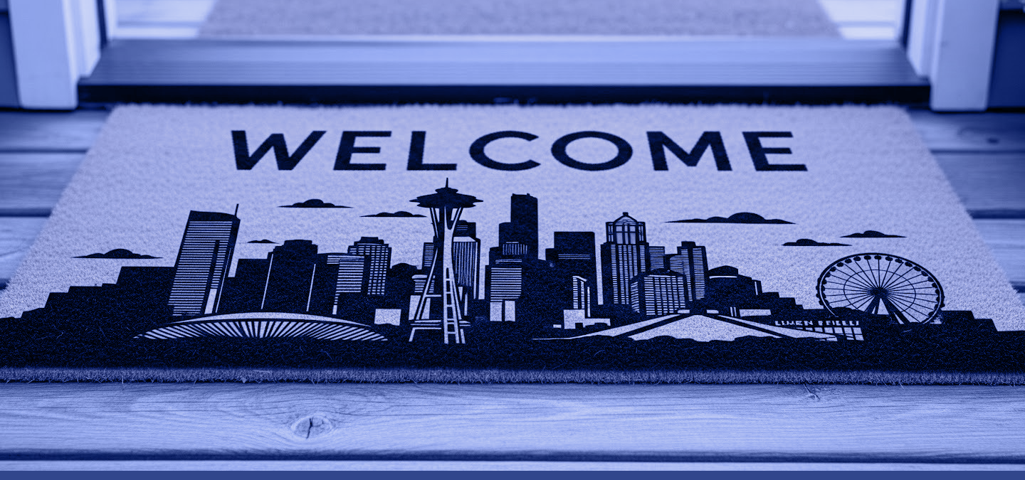 Seattle Skyline Welcome Mat