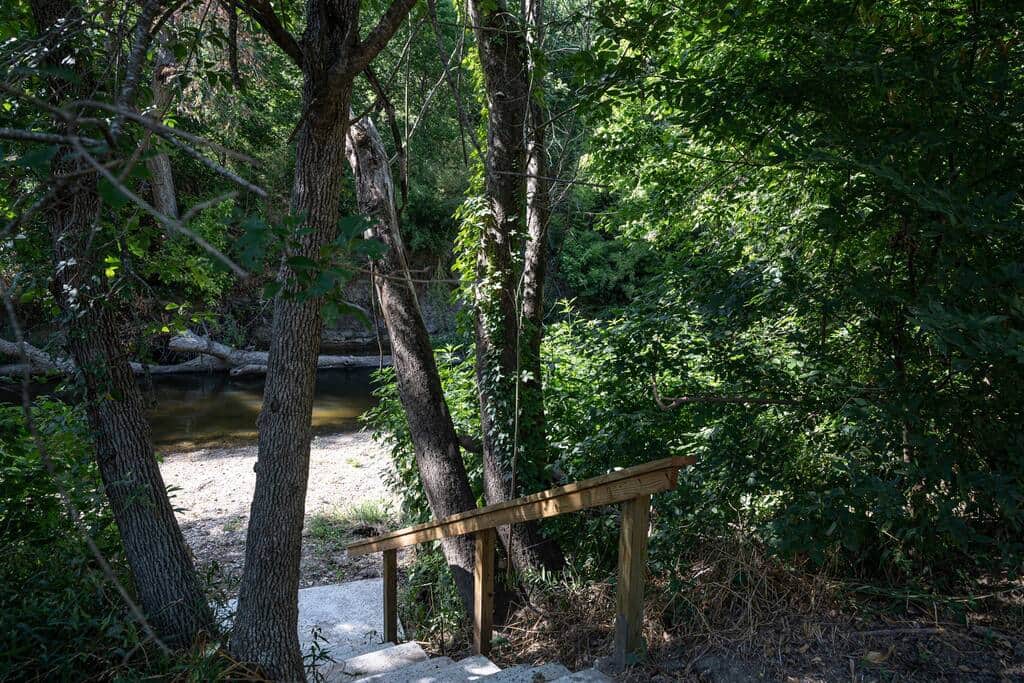 Stairs down to the creek