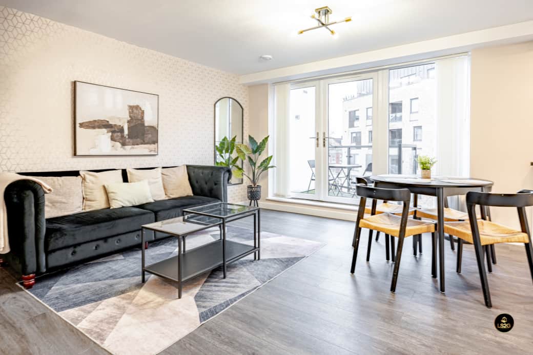 Living area and Dining Area with Private Balcony