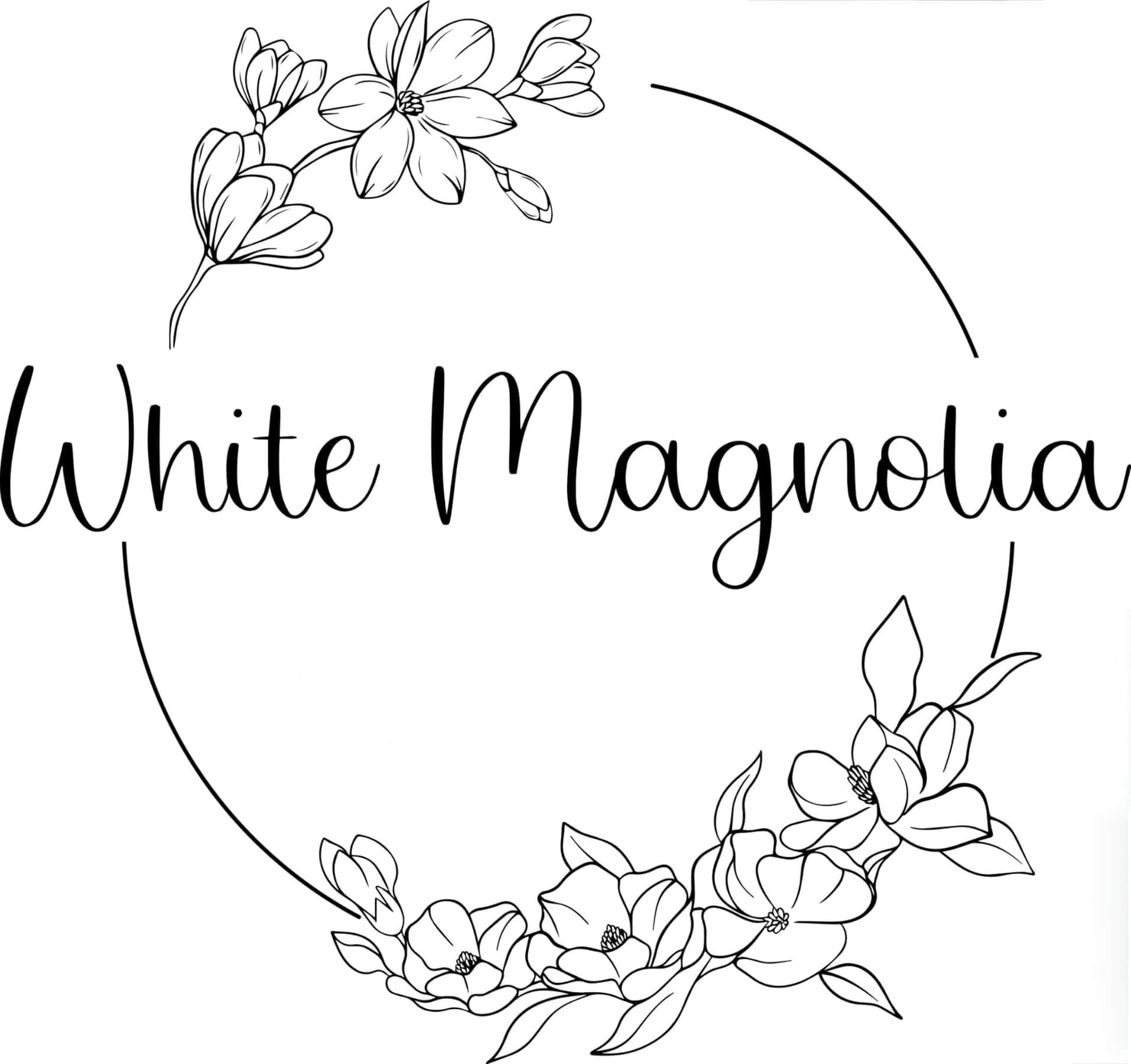 White Magnolia Galveston brand logo.