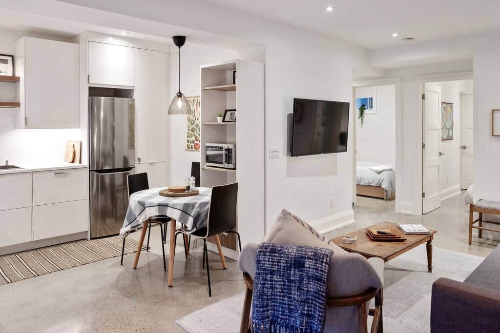The living-dining room. 