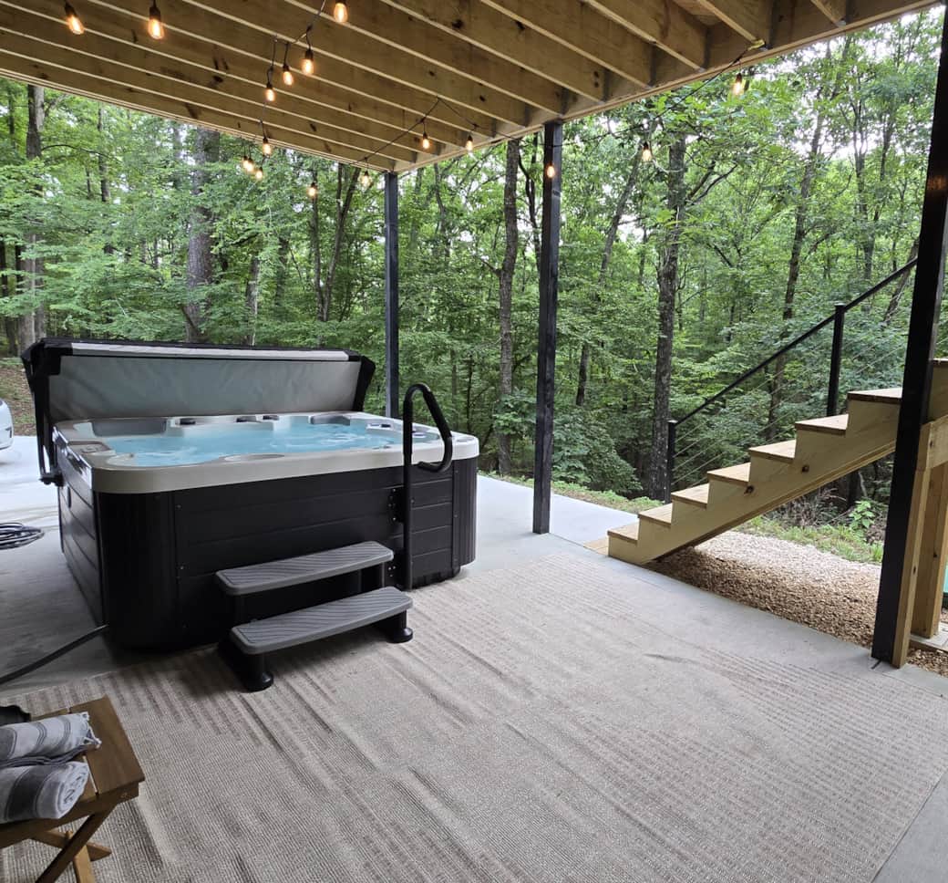 Soak in the peaceful views while soaking in the hot tub.