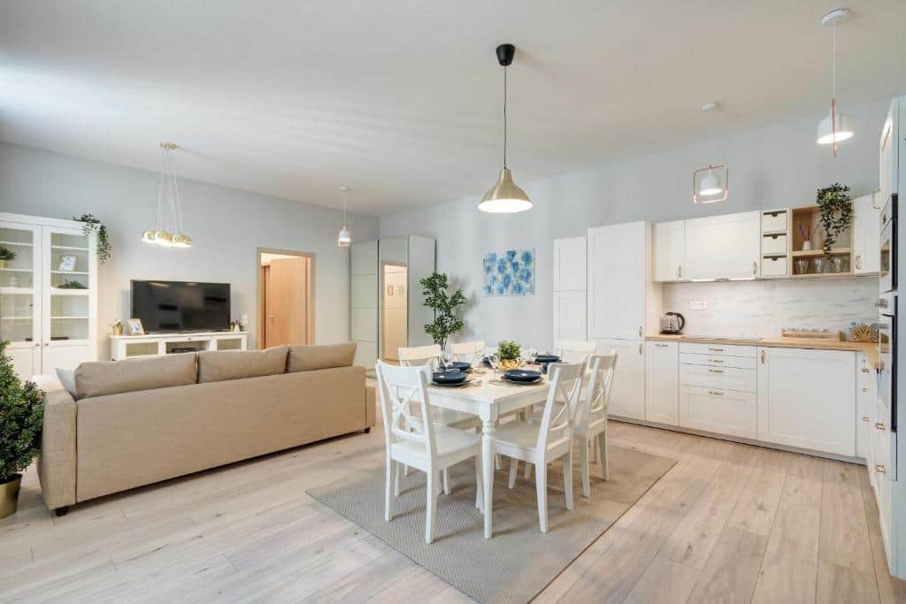 Living room with kitchen