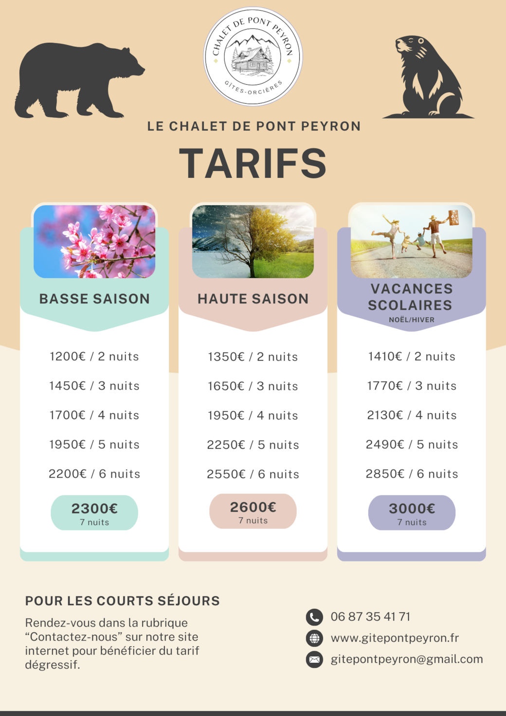 Tarif Le Chalet Tarif Le Chalet