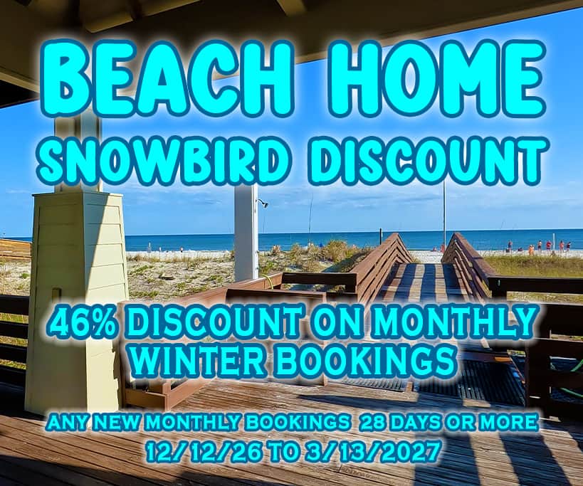 46% Snowbird Winter Special Beach Home