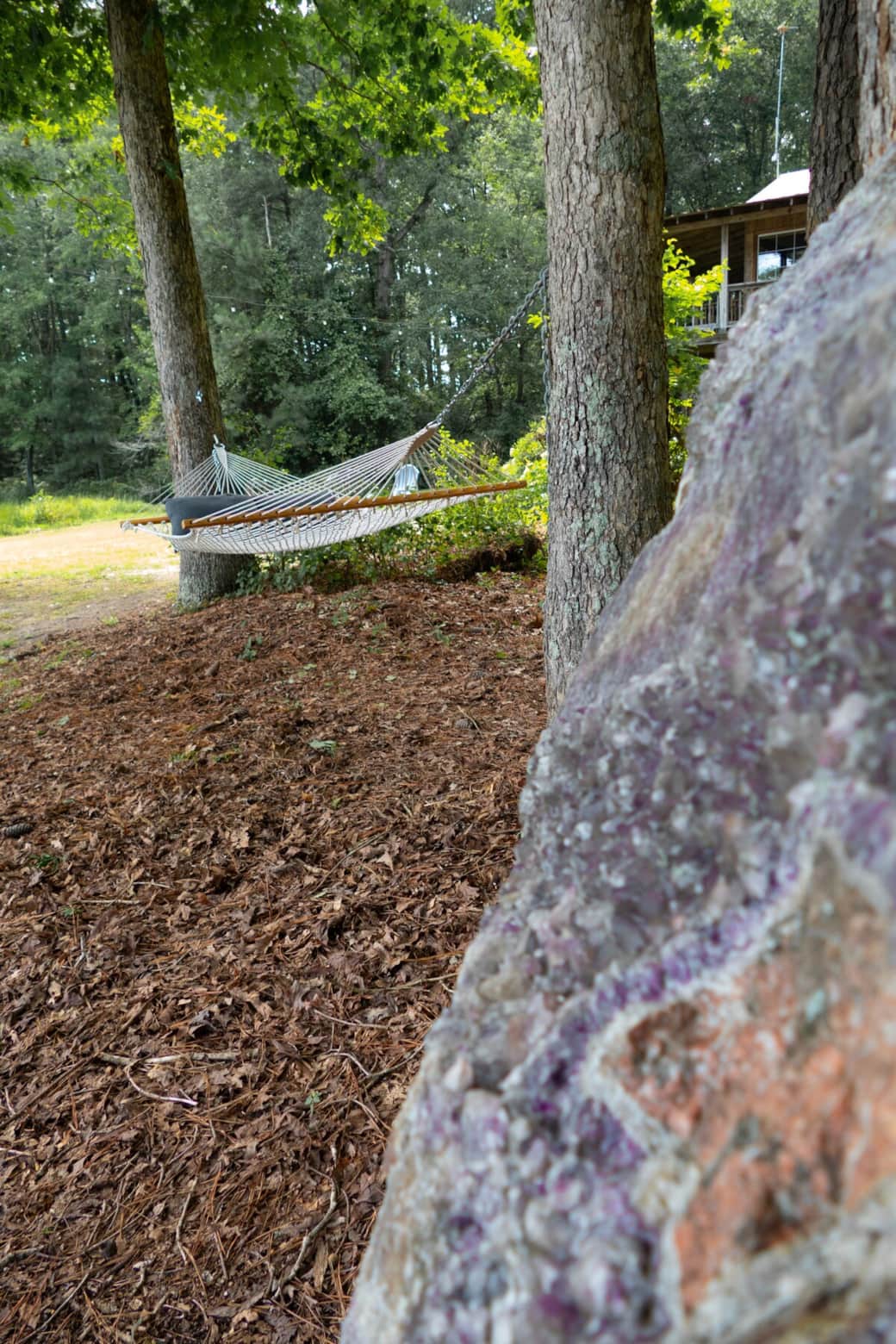 Our hammock right by the water. 