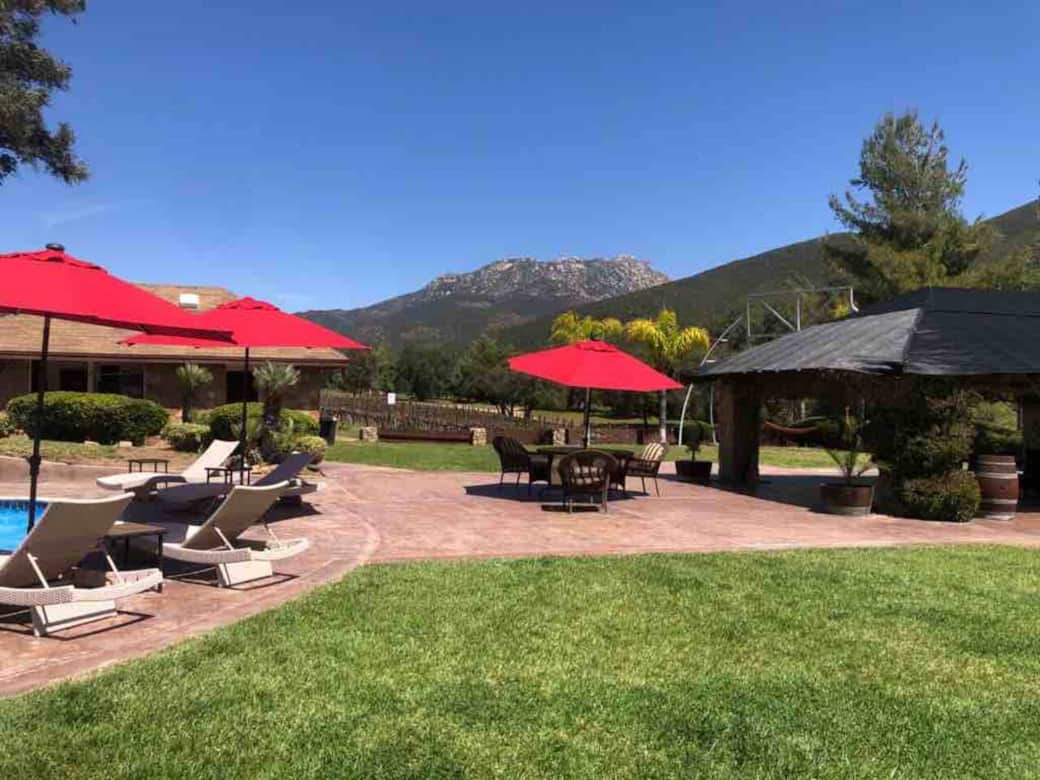La vista desde la cocina/ The view from the kitchen. BBQ area on right/ La vue qu'offre la cuisine.