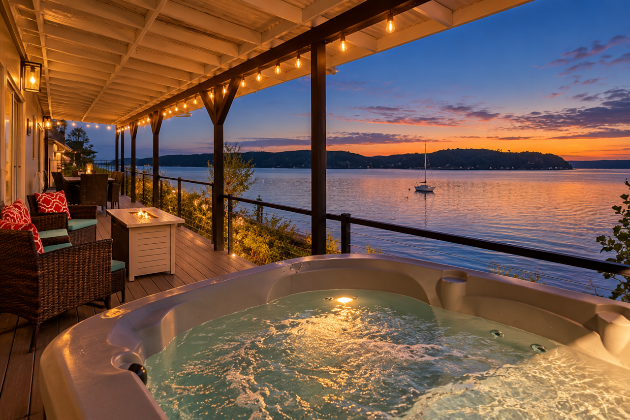 The back deck has so many beautiful views. 