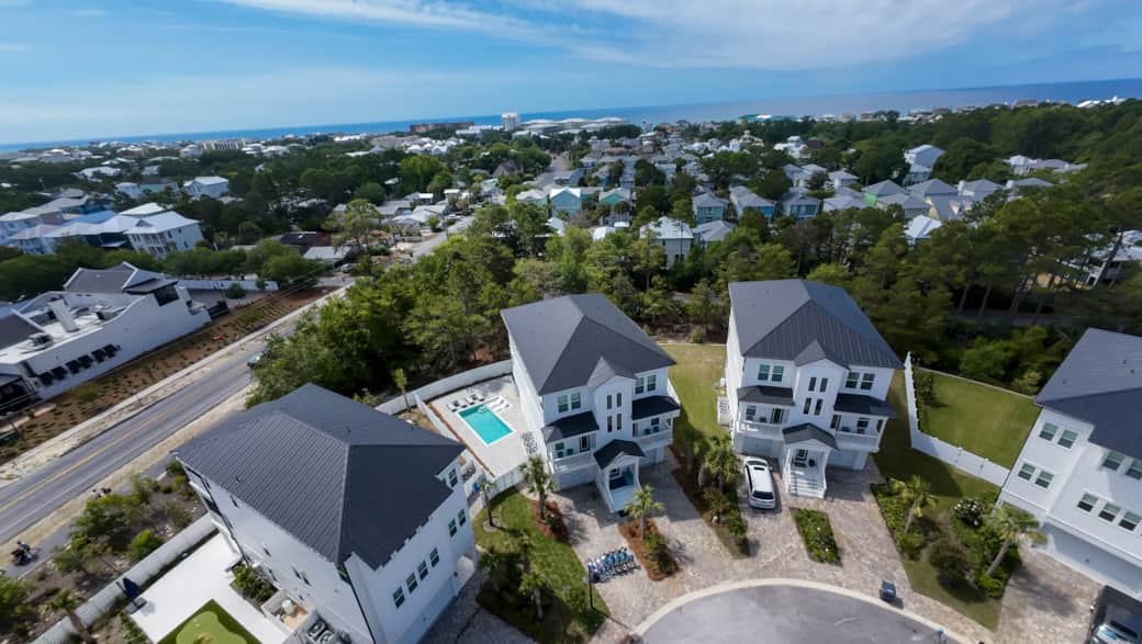 Panorama of our home to ocean 