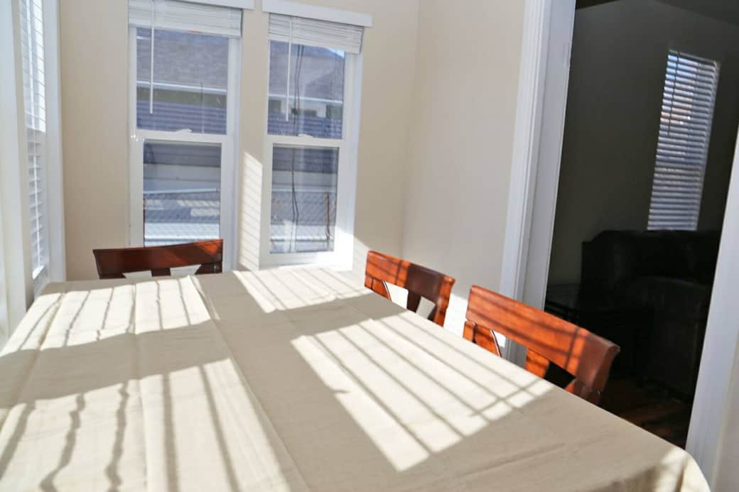 Soak up the sun in this dinning room. This is a great place to enjoy a cup of coffee while working on your computer. Soak up the sun in this dinning room. This is a great place to enjoy a cup of coffee while working on your computer.