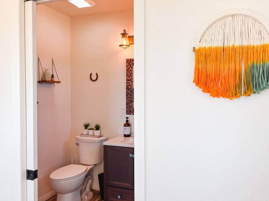 Bathroom with Soaps and Towels provided