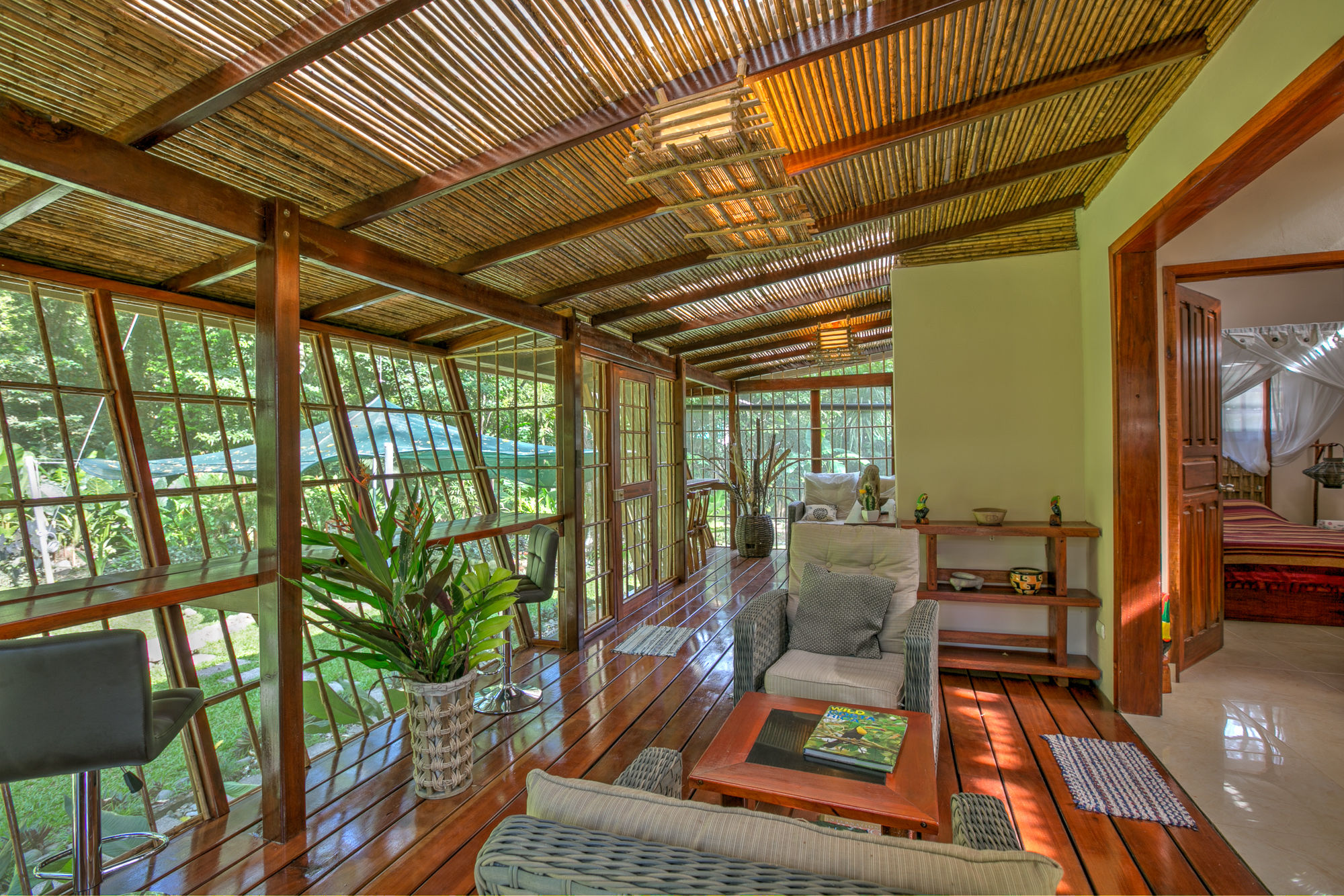 living room with garden view vacation rental