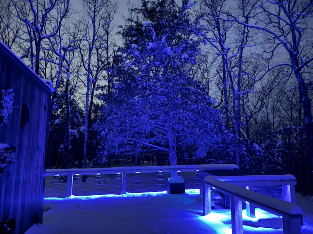Night snow