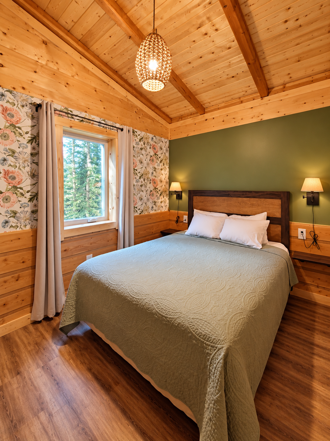 Bedroom 2 ; queen size bed, dresser, and mirror 