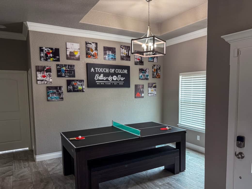 3 in 1 billards/pool table, ping pong table, dining table.