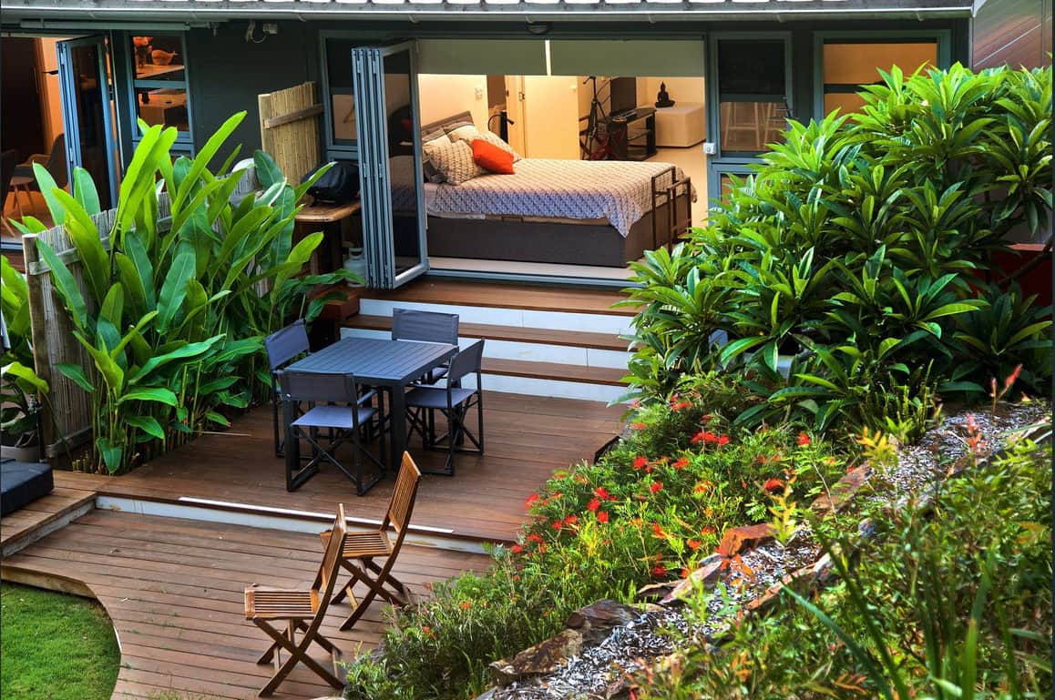 Zen Garden Suite private garden deck, Scotts Head
