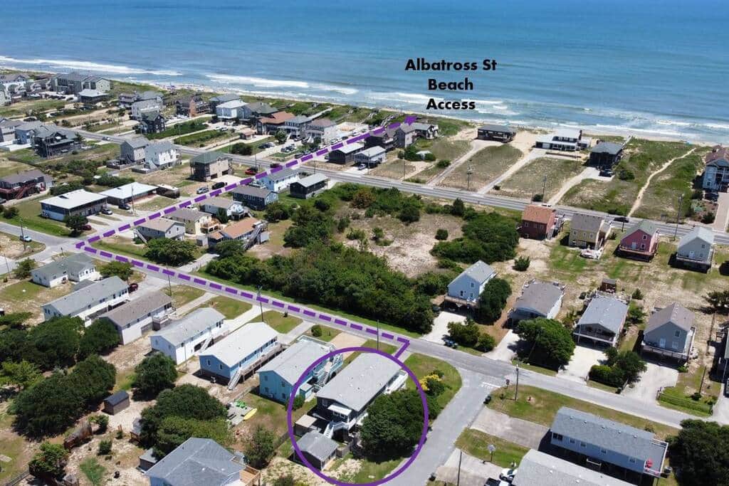 Less than a 5 minute walk to the beach
