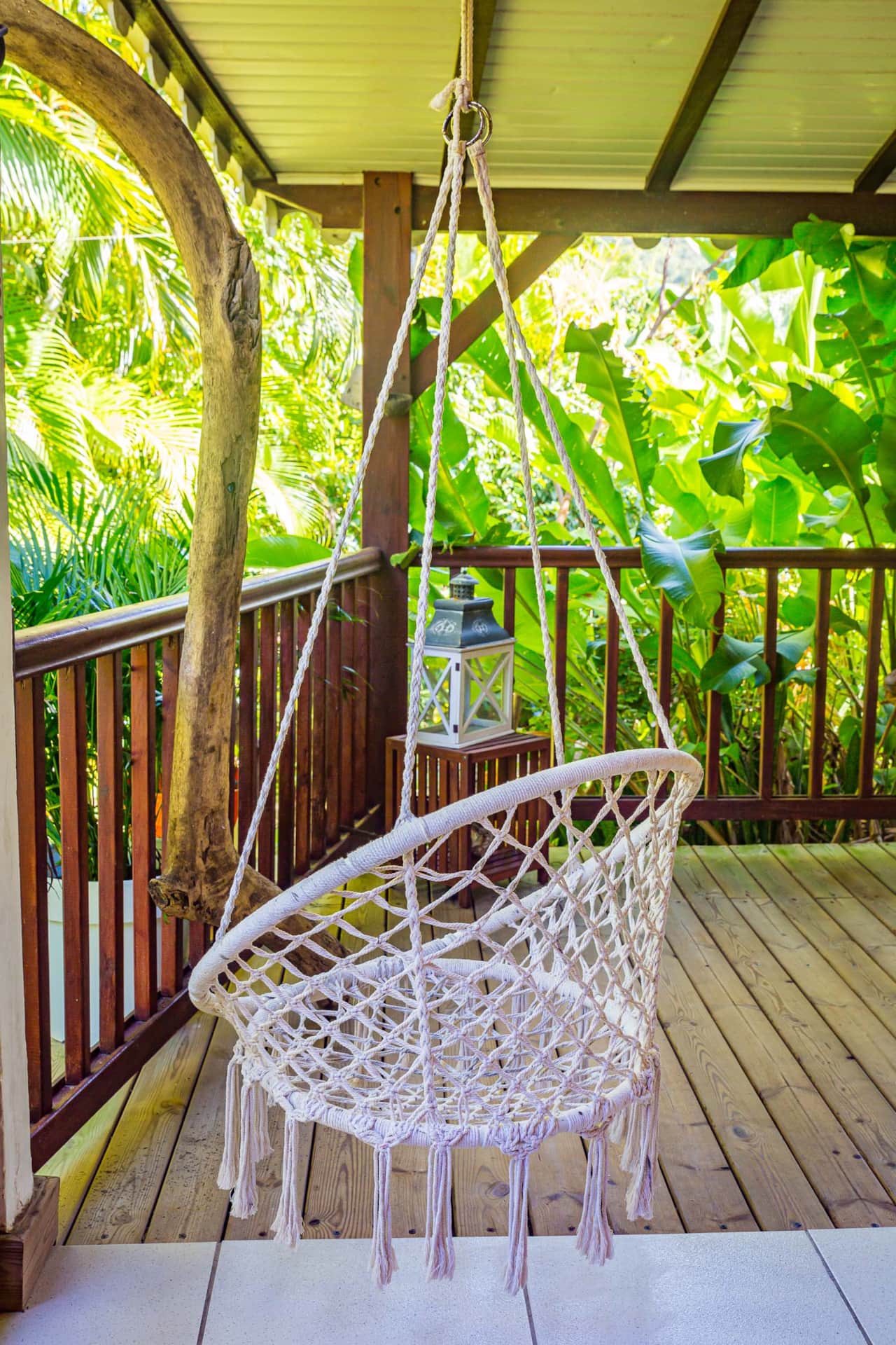 La terrasse du gîte Bambou de la résidence Atemoya