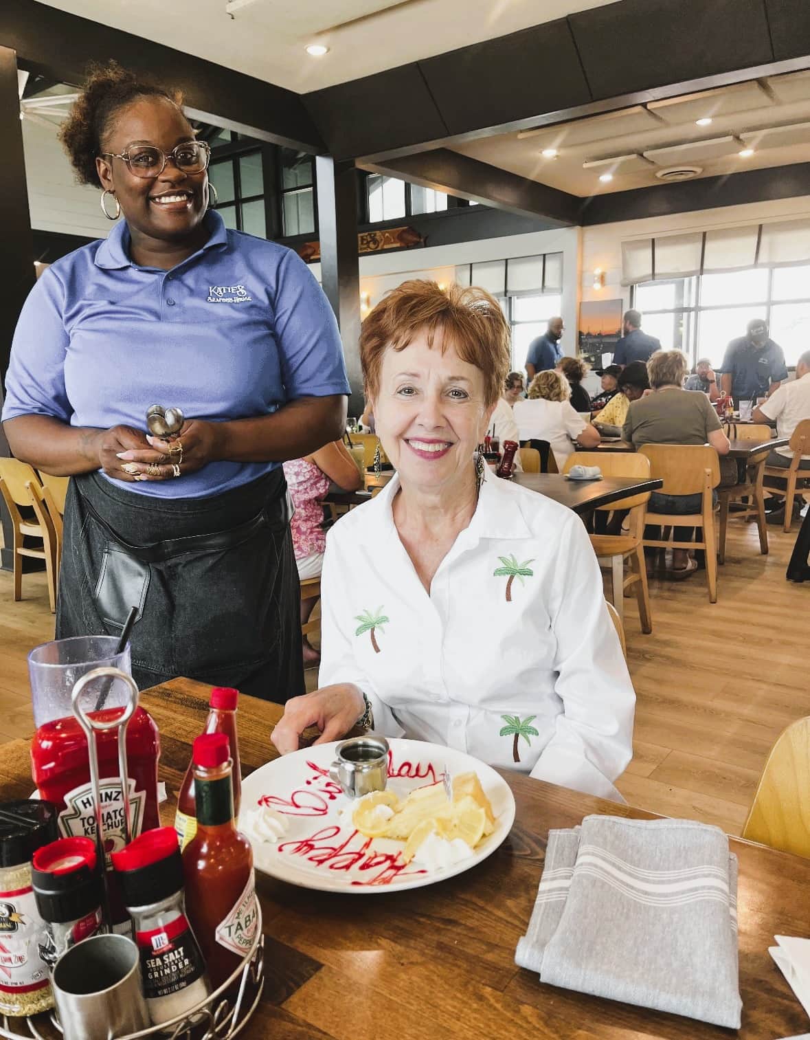 Birthday lunch celebration at Katie's Seafood in Galveston