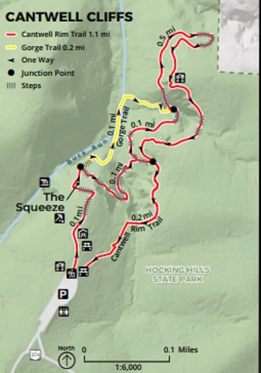 Cantwell Cliff Hiking Trail Map