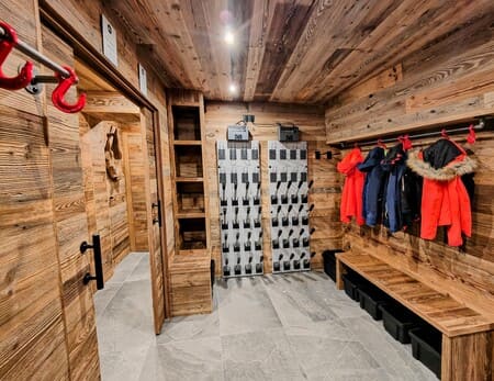 ski room in a ski-in/ski-out chalet