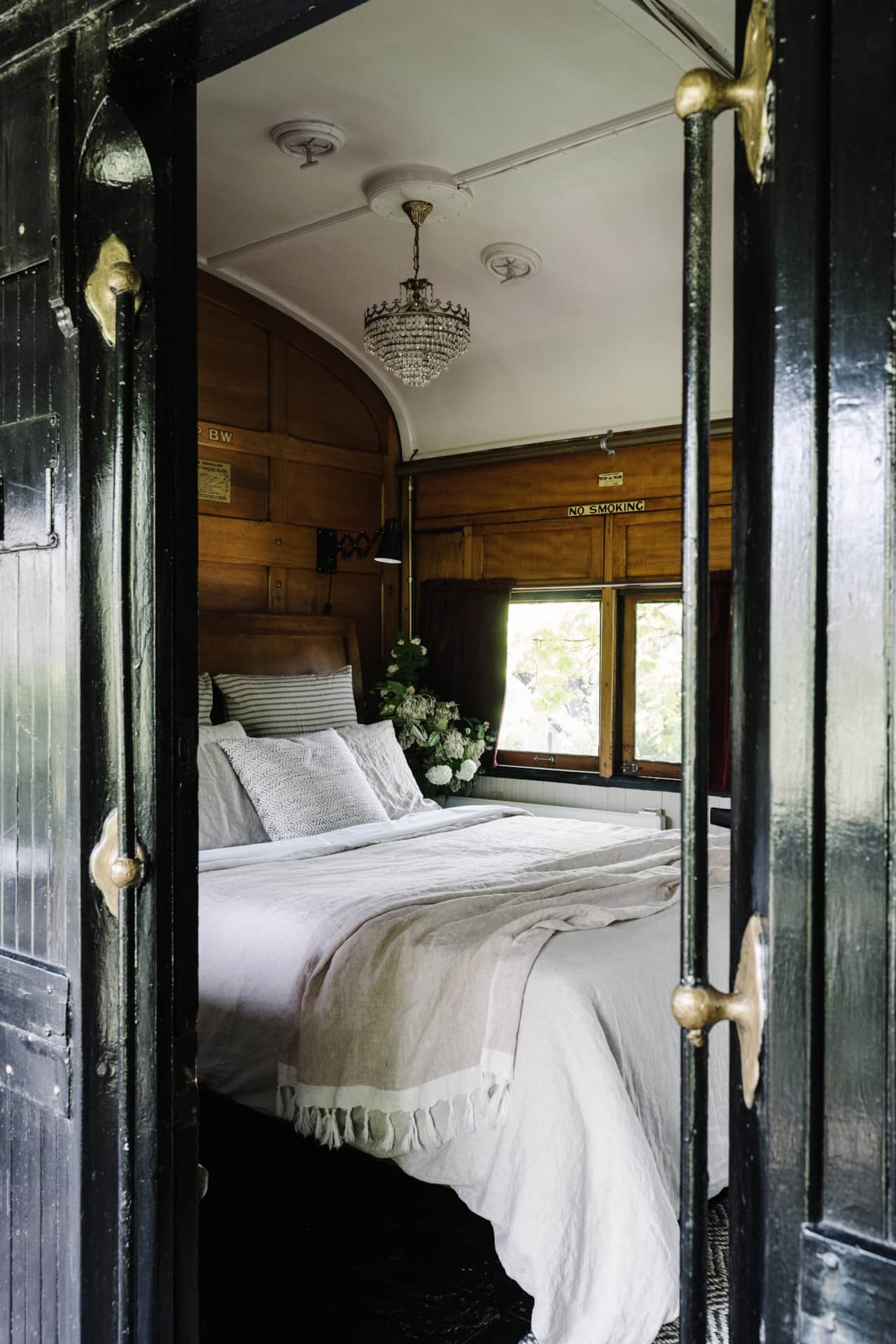 Master Bedroom with Queen Bed – Steam Carriage, Forrest VIC