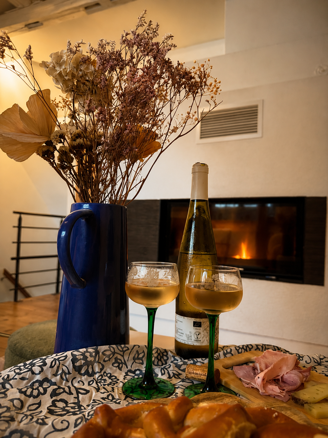 Petit apéritif dans notre salon partagé