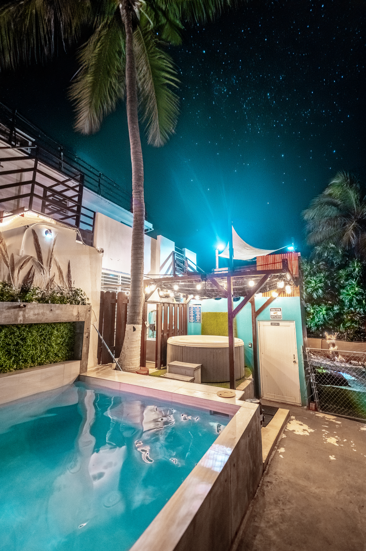 Pool, jacuzzi and resting net 