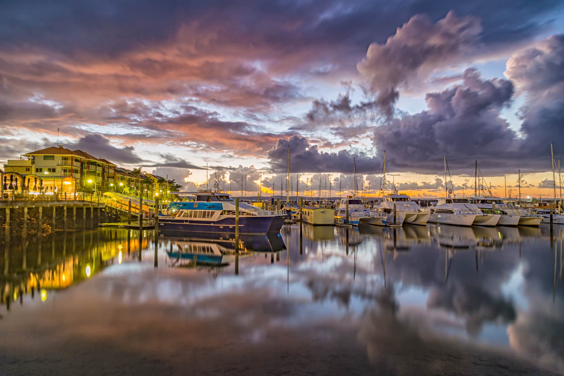 Marina at night