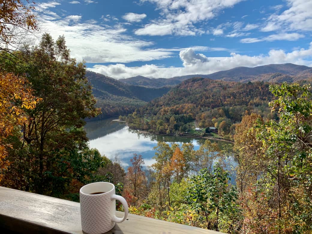 Morning coffee on the deck