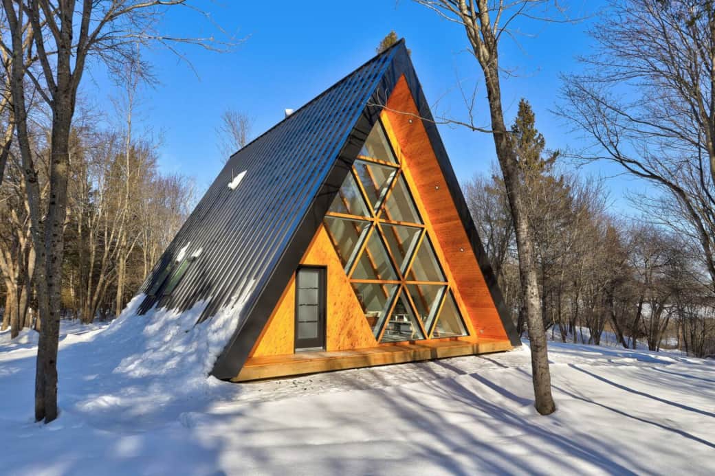 Extérieur du chalet, hiver 