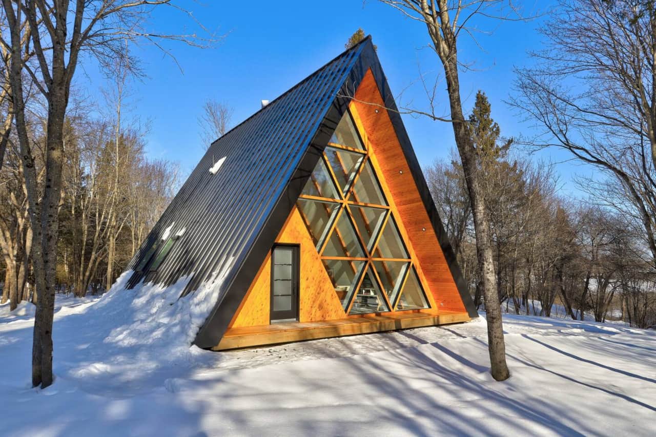 Extérieur du chalet, hiver 