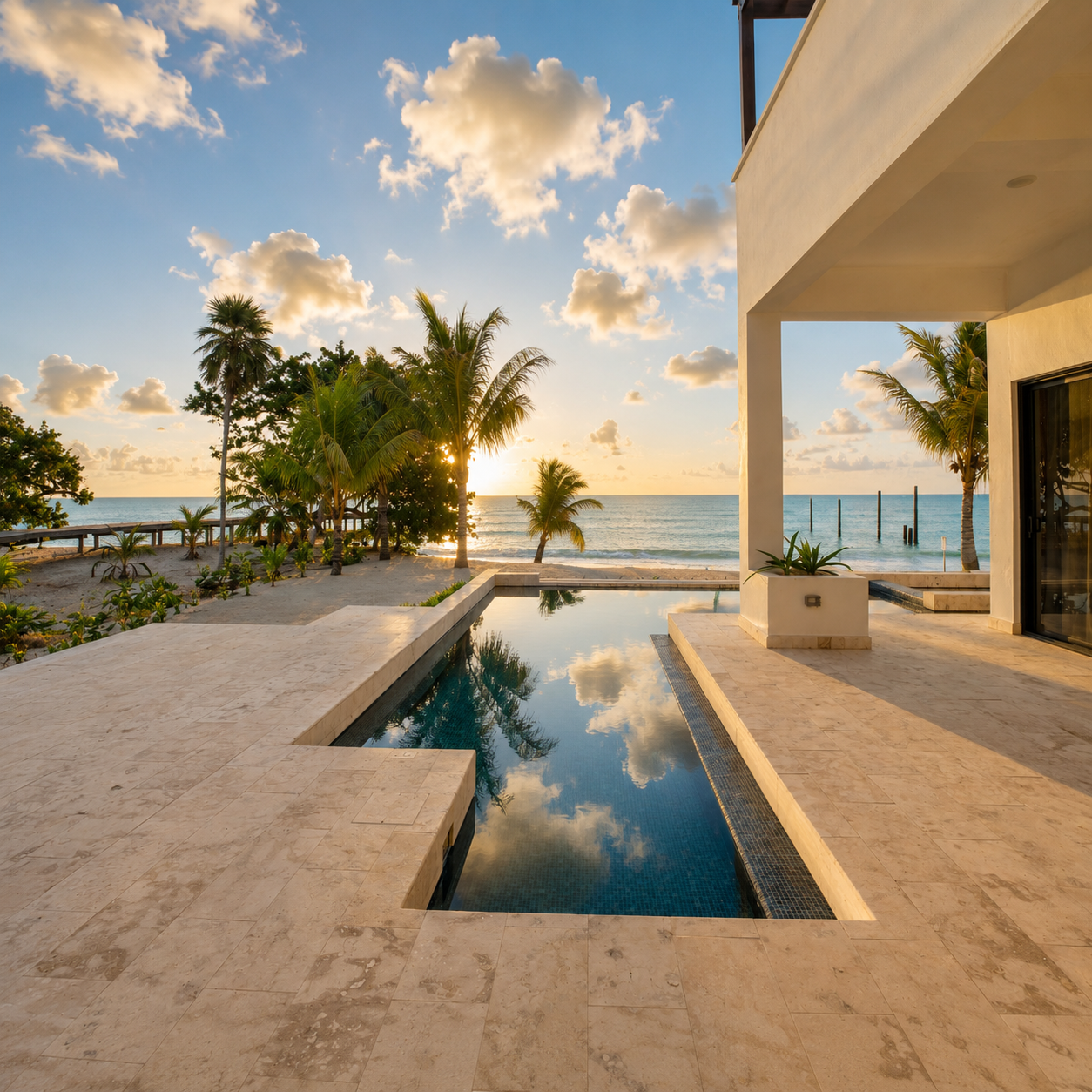 Beachfront pool view