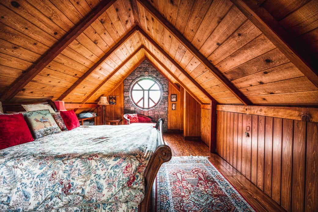 Upstairs Bedroom with Balcony and Sitting Area