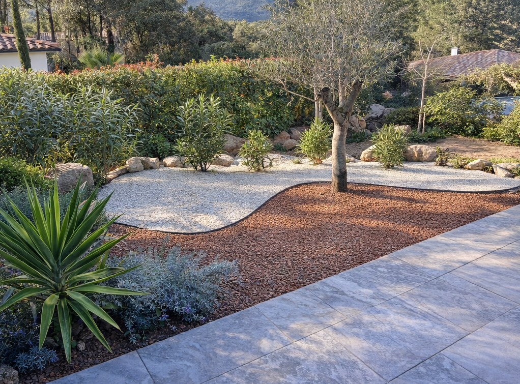 Jardin avant aménagée