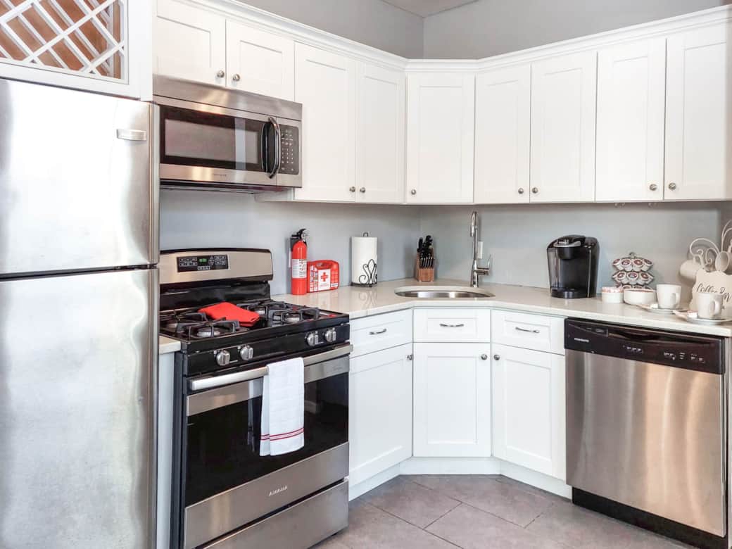 Large kitchen with amenities