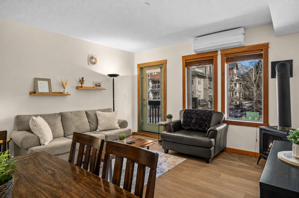 Pines and peaks living room balcony door Pines and peaks living room balcony door