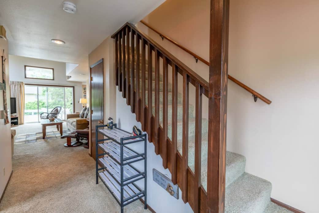 Shoe Rack with Stairs to Second Floor