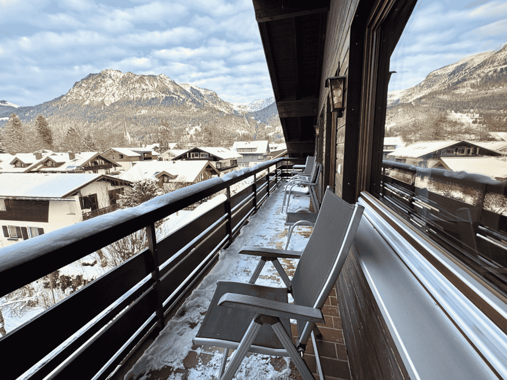 Balkon mit Sicht auf das Rubihorn