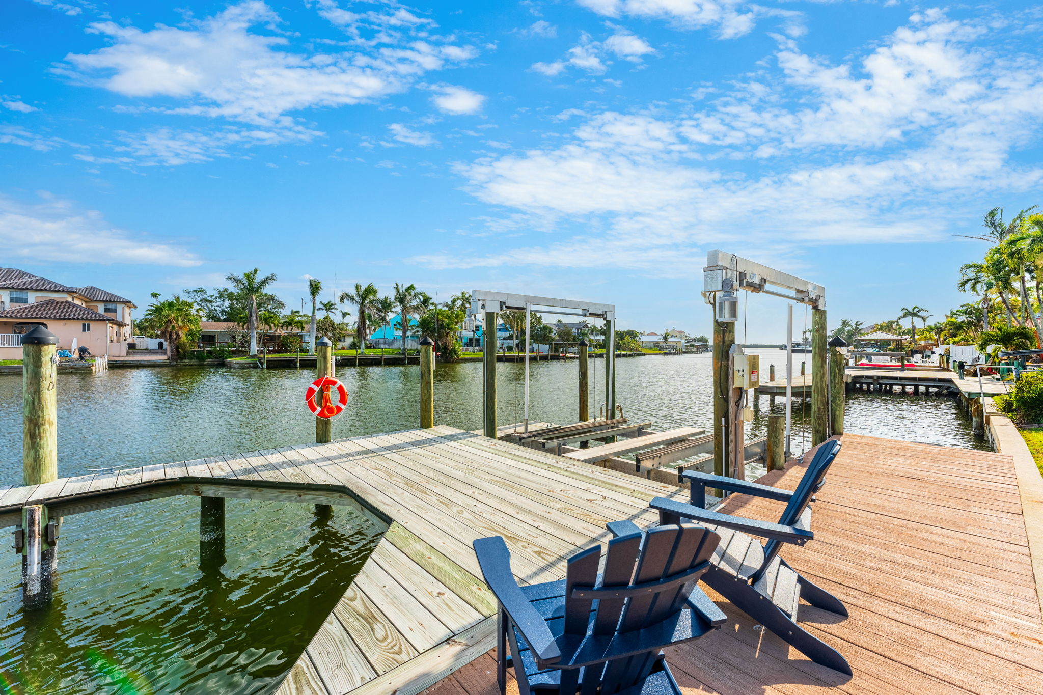 Step outside and enjoy the peaceful views of the water from your own private dock.